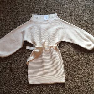 Off Shoulder Balloon Sleeve Sweater Dress